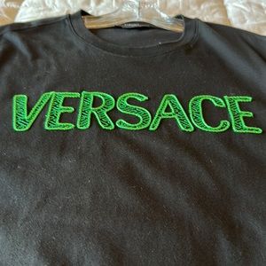 Versace - Green embroidered Versace T shirt